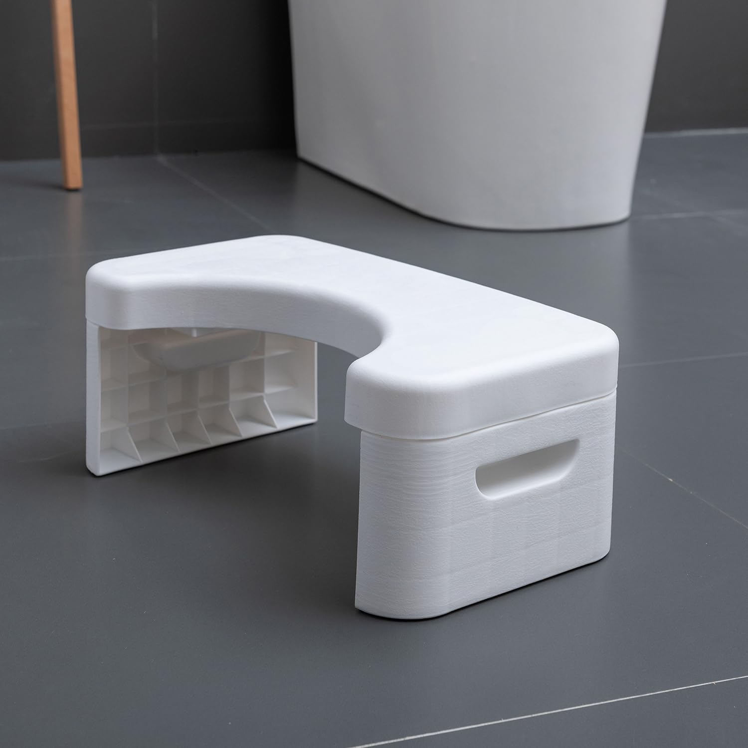 Toilet Step Stool, Toilet Footstool, Toilet Assistance Steps, Bathroom Toilet Stool, Kids Tot Step Stool, Foldable Toilet Stool, Fits All Toilets, Folds for Easy Storage(White)