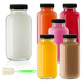 8 oz Glass Juice Bottles with Lids 6 Pack,Reusable Water Bottle,Juicing Bottles for Smoothies, Milk, Storage, Small and portable