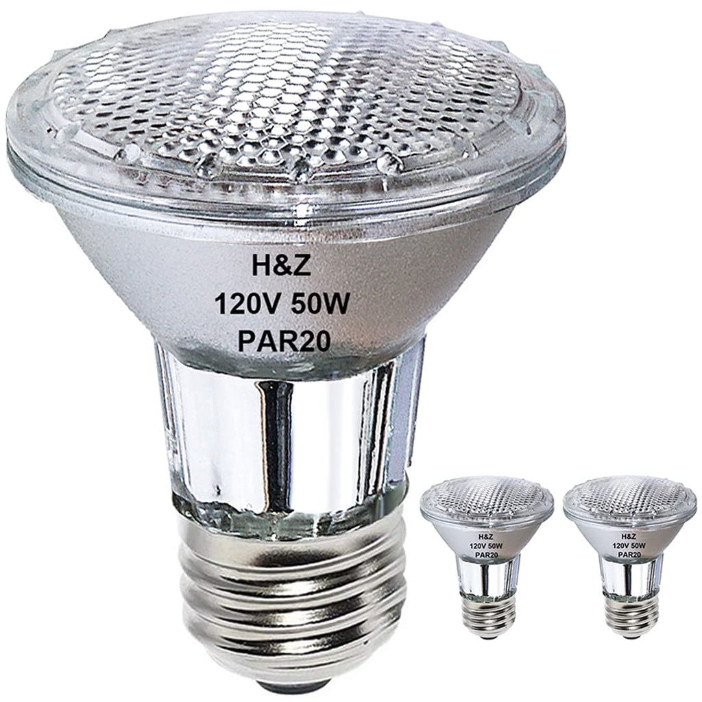 Par20 Halogen Light Bulb 120V 50W, 2 Pack High Brightness Par20 Flood, Dimmable Par 20 Warm White 3000K, Long Lifespan Bulb Par 20 E26 Base Great for Track and Recessed Lighting