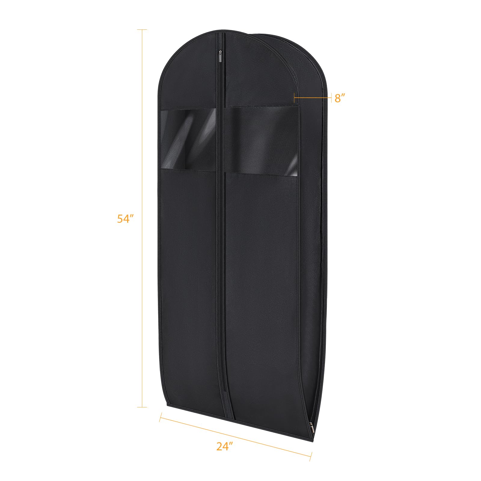 Syeeiex 2 PC 54'' Space Saving Hanging Garment Bags for Closet Storage with Self Compression Zipper, Garment Bags for Hanging Clothes with 8'' Gussets, Clear Window