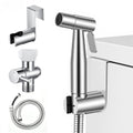 Handheld Bidet Sprayer Set for Toilet Stainless Steel Brushed Nickel Full Pressure & Stainless Steel & Leakproof with Hose Great Water Pressure for Bathing Pets, Personal Hygiene