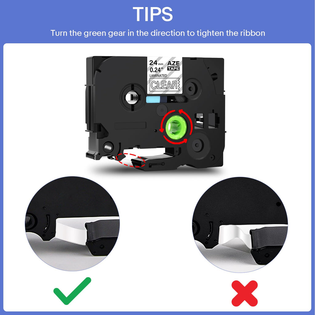GREENCYCLE TZe-155 White on Clear Label Tape Compatible for Brother P-Touch Label Maker TZe TZ Tape TZe-155 TZ-155 24mm 0.94 Laminated Clear for PT-D600 D610BT P700 P750W, 2 Pack