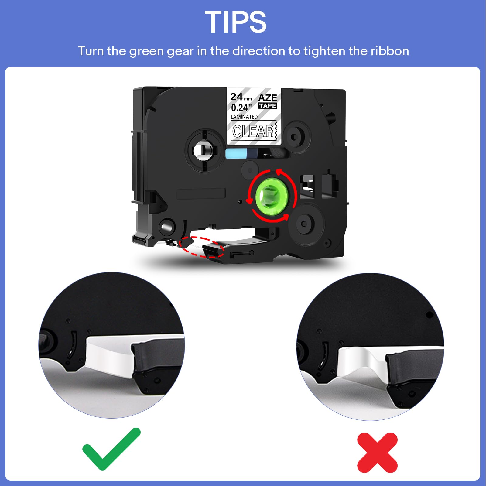 GREENCYCLE TZe-155 White on Clear Label Tape Compatible for Brother P-Touch Label Maker TZe TZ Tape TZe-155 TZ-155 24mm 0.94 Laminated Clear for PT-D600 D610BT P700 P750W, 2 Pack
