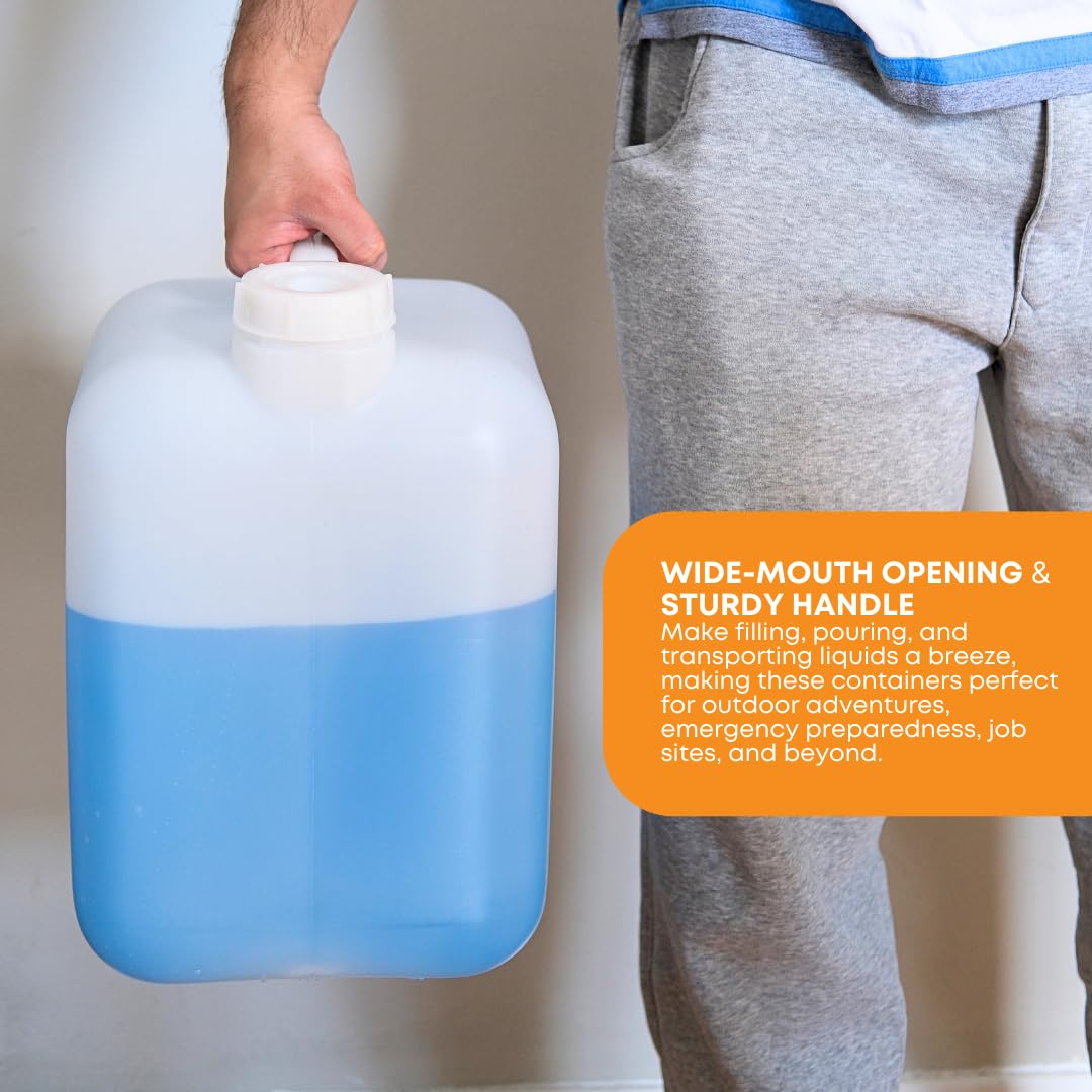 Hedpak HD5 Hedpak-5-Gal 5 Gallon Plastic Carboy with Handle-BPA Free & Food Grade
