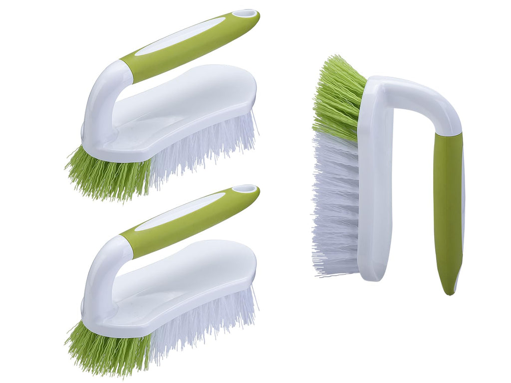 Scrub Brush for Cleaning, Heavy Duty Shower Scrubber with Stiff Bristles for Tub, Sink, Floor, Tile, and Carpet Scrubbing, 3 Pack