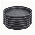 Bamworld 6 Pack Plant Saucers, 30cm (12 Inch) Round Plastic Plant Trays, Heavy Duty Leak Proof Saucers for Indoor Potted Plants, Black Drip Trays