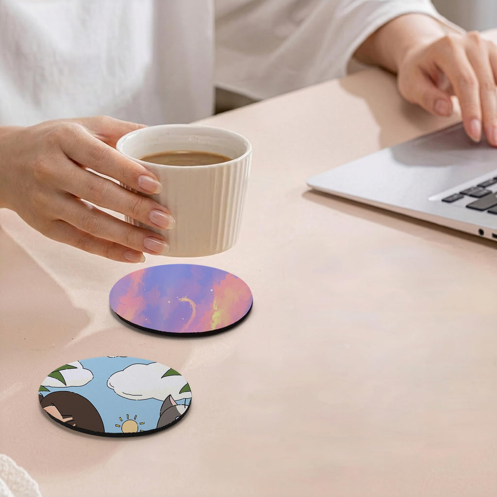 Okllen 60 Pcs Sublimation Coasters Blanks Bulk, 4 Inch Rubber Cup Mat Car Coasters Sublimation Blanks Set, Heat Press Cup Coasters Holder for Thermal Sublimation DIY Crafts