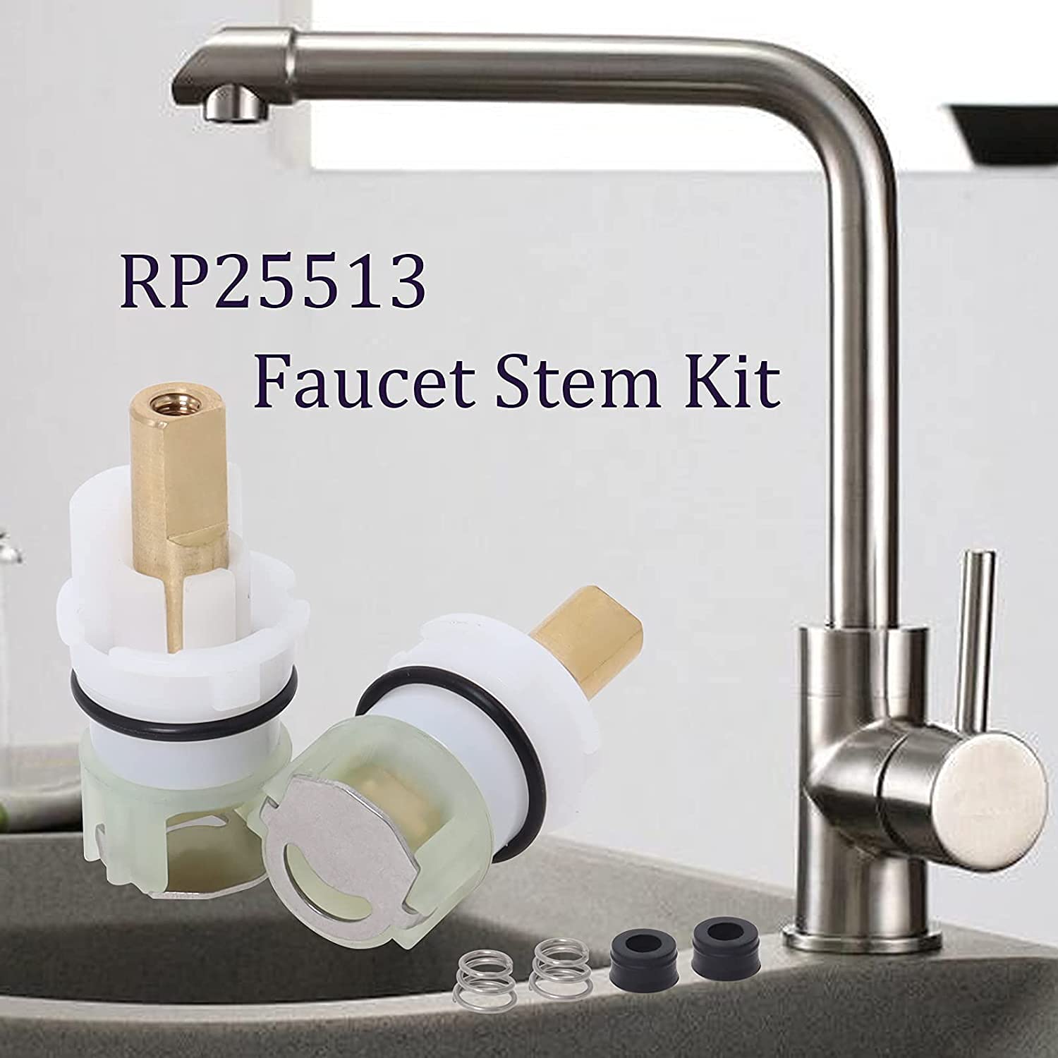 RP25513 Faucet Cartridges for Delta Faucet Replacement Repair Part with RP4993 Seat and Spring (2 Pack)