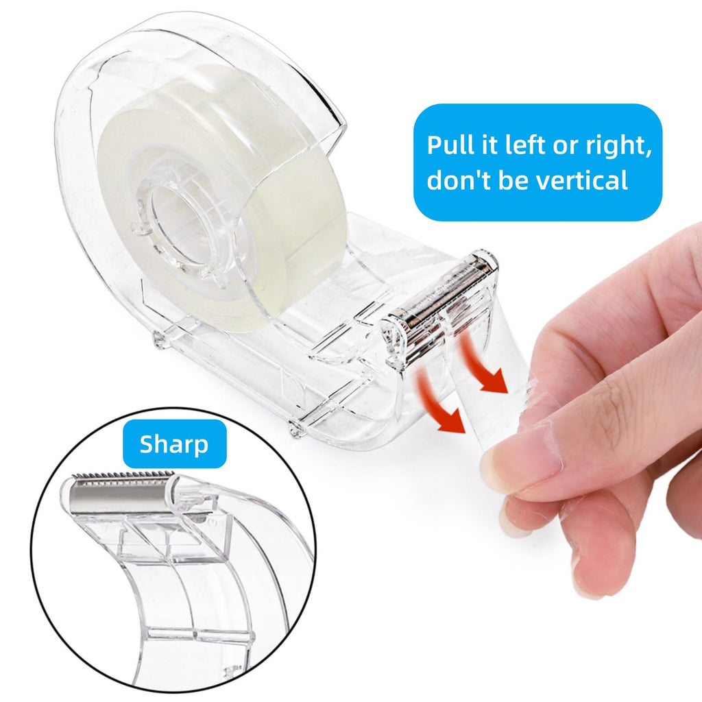 WRINGKIT 20 Pack Clear Tape with Dispenser, Refillable Tape Dispenser with Tape 0.7" x 1000", Office Tape Rolls with Dispenser Bulk, Transparent Tape Refills for Gift Wrapping, Crafting, School