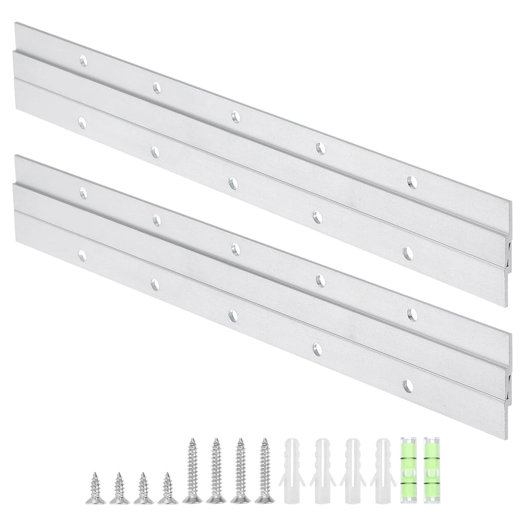 uxcell 2 Pair French Cleat Picture Hanger, 12 Inch Heavy Duty Aluminum Z Bar Clip Interlocking Wall Mounting Bracket Hanger Kit for Hanging Mirror Picture Shelf