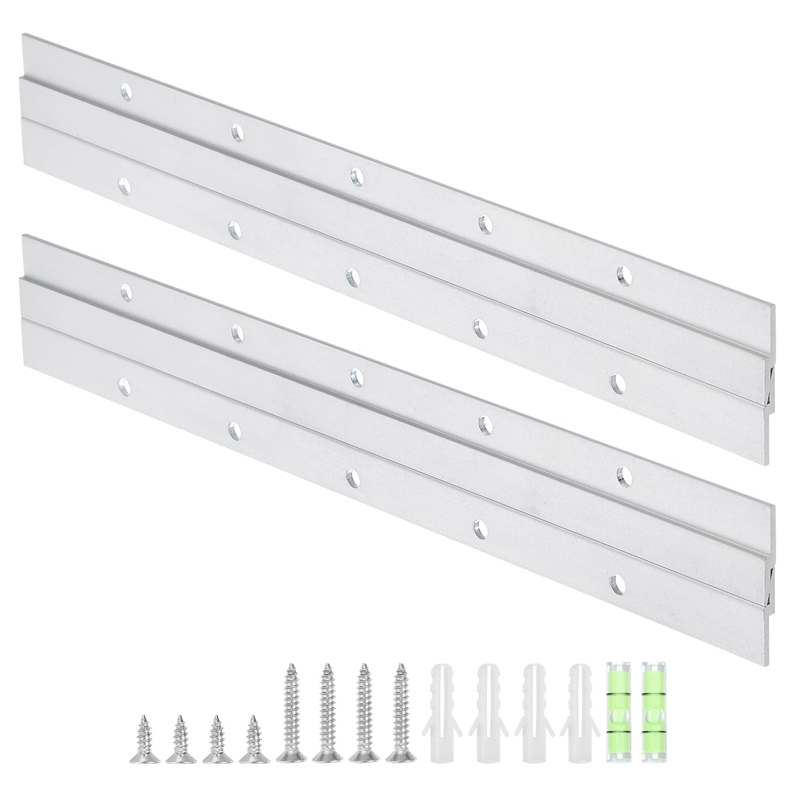 uxcell 2 Pair French Cleat Picture Hanger, 12 Inch Heavy Duty Aluminum Z Bar Clip Interlocking Wall Mounting Bracket Hanger Kit for Hanging Mirror Picture Shelf