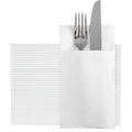 Disposable Dinner Napkins With Built-in Flatware Pocket, Pre folded Party Napkins For Silverware, Linen Feel Napkins Luxury And Elegant For Wedding Party Events, White, Total 50 Count