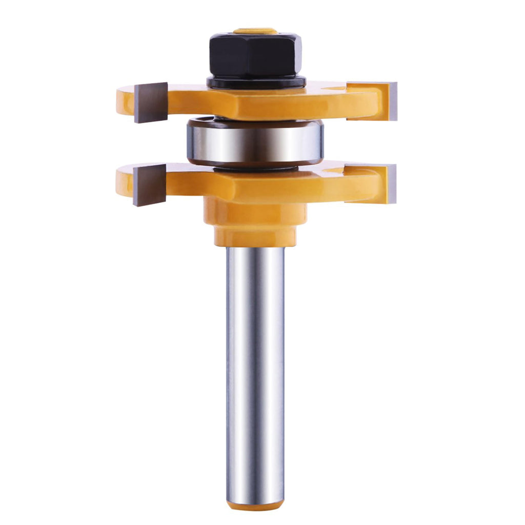 Tongue and Groove Router Bit Set (2 PCS) with 1/4 Inch Shank T Shape, Wood Milling Saw Cutter by LU&MN (Woodworking Tools for Home Improvement and DIY)