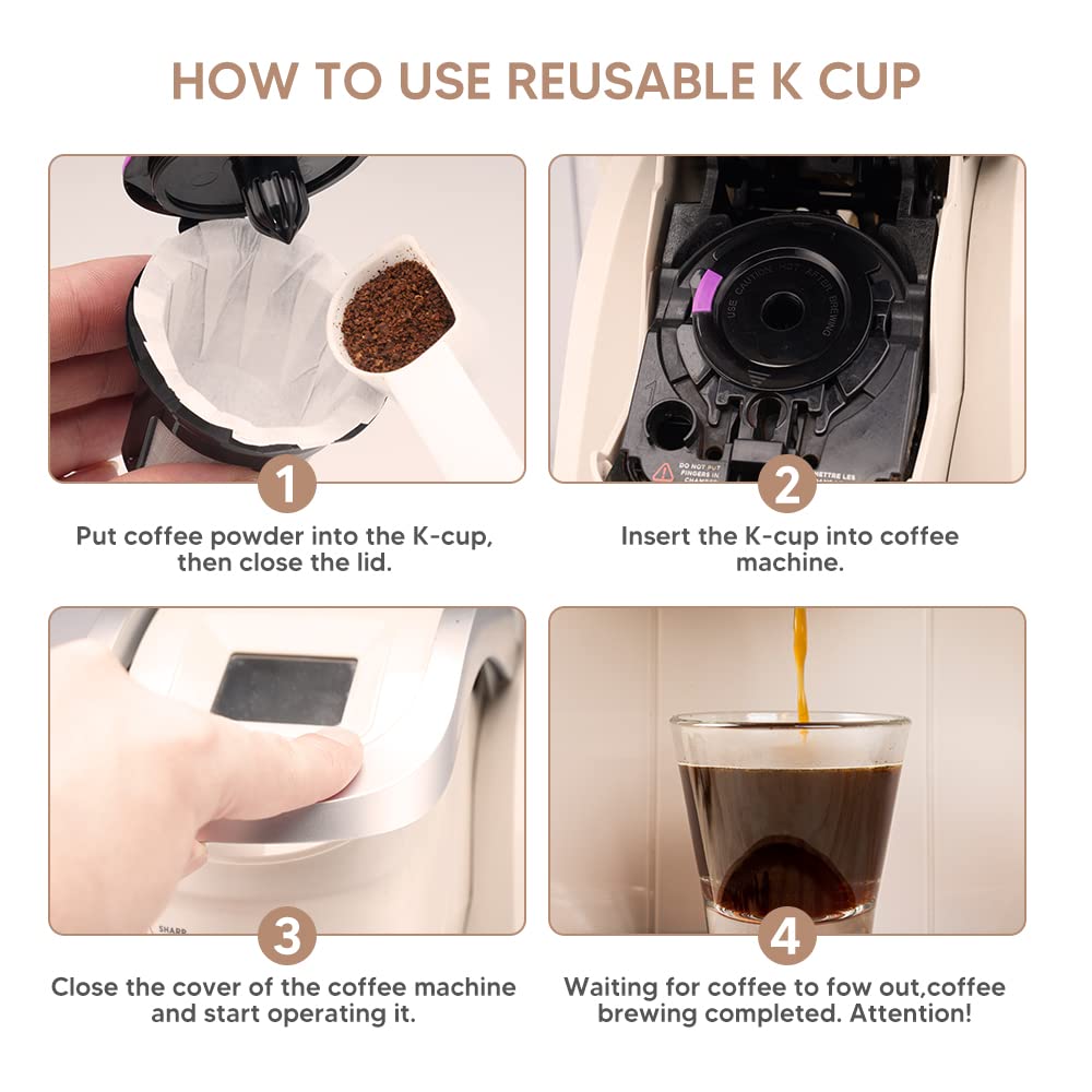 Disposable Paper Coffee Filters, Keurig K Cup Paper Filters for Keurig Single Brewer Reusable Cups, K-Cup Coffee Pods, Fits All Brands Reusable K Cups (500)