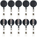 JANYUN Retractable Badge Reel, ID Badge Holder Retractable Clip for Nurse Doctor Teachers Students Office Workers Hanging ID Card Name Key Chain (30, Black)