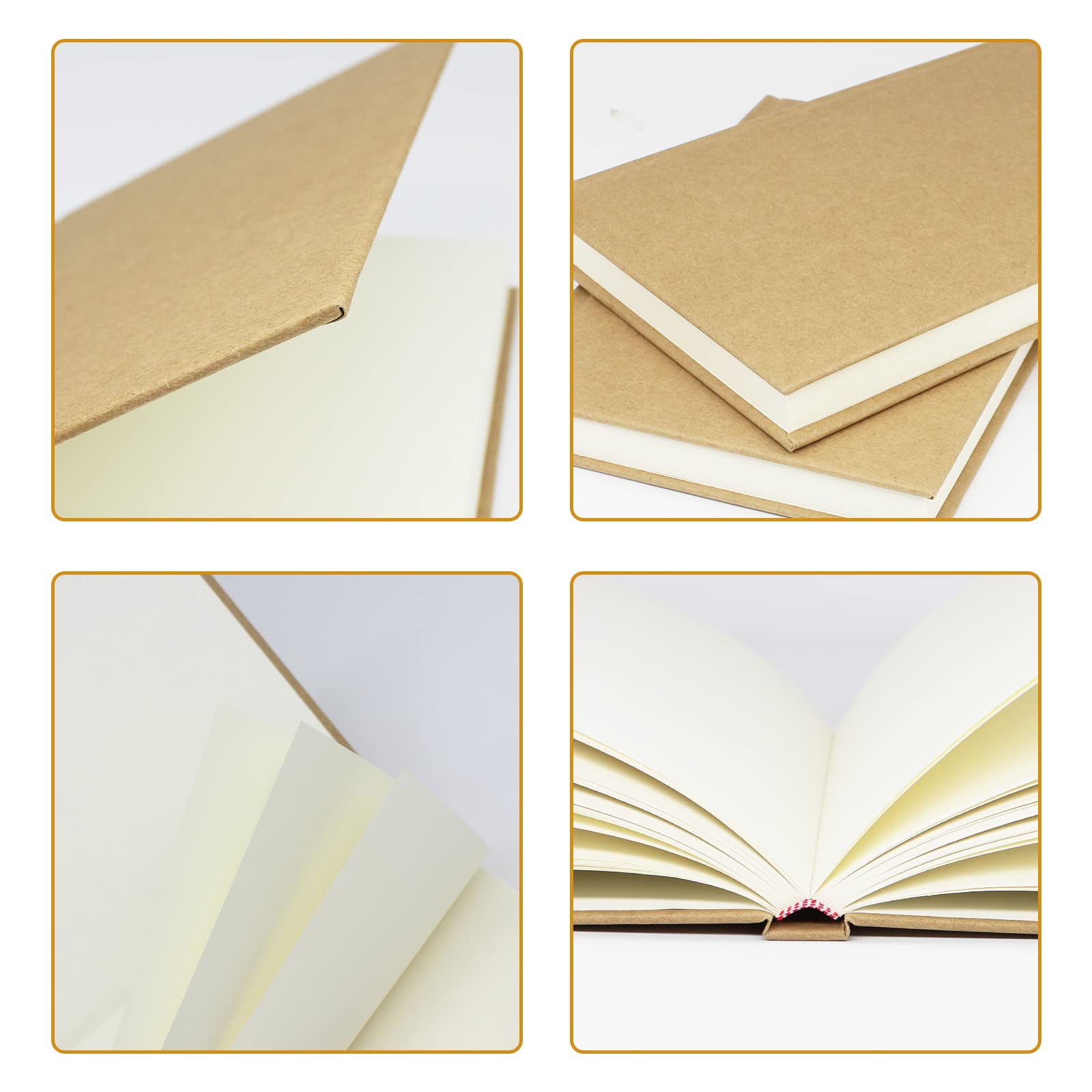 3 Pack A5 Blank Notebook Journal Bulk, Hardcover Notebook Journal A5 Size（5.5"x 8.2"), Hardback Notebooks for Travelers, Students, Office by zmybcpack (120 Sheets/240 pages, 100gsm Paper)
