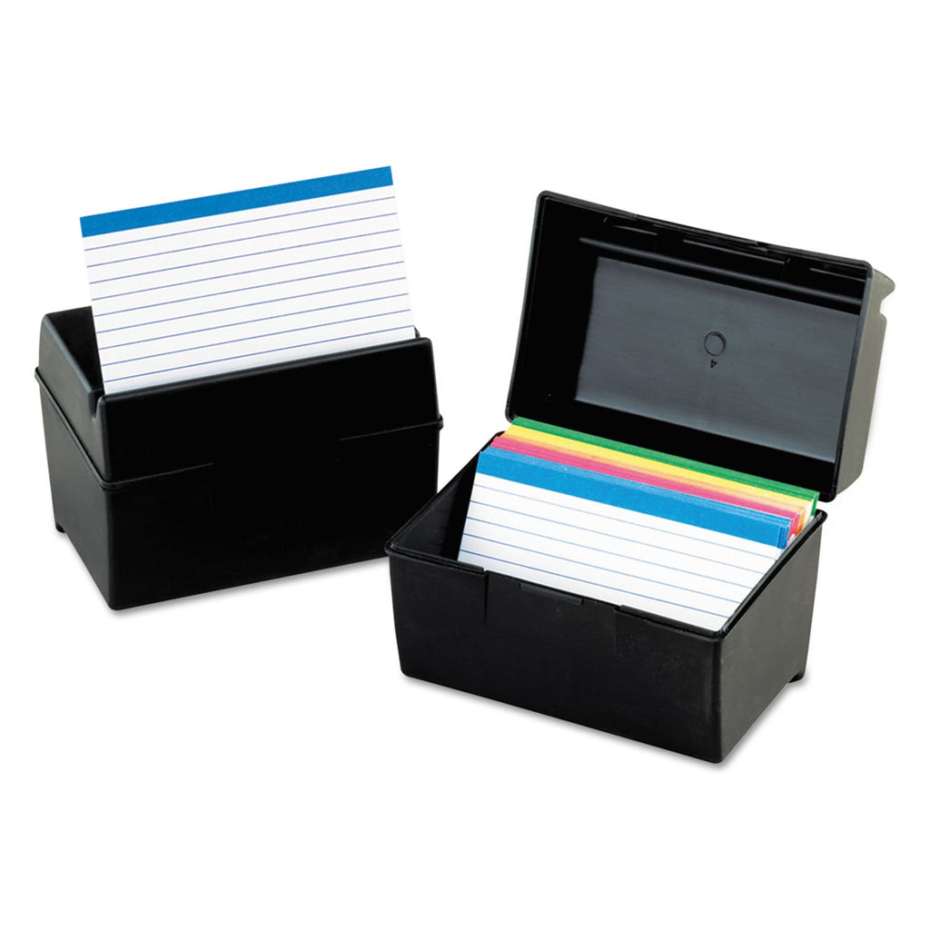 Esselte Oxford Index Card Storage Box 4"x6" Plastic Black (01461)