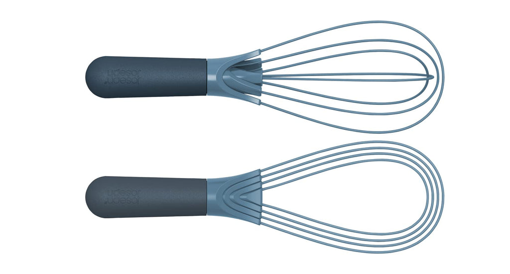 Joseph Joseph 981000 Twist Whisk 2-in-1 Collapsible Balloon and Flat Whisk Silicone Coated Steel Wire, Sky