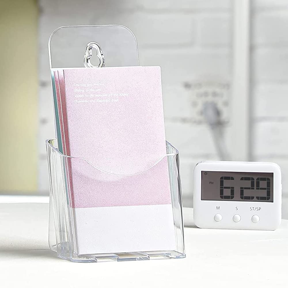 6 pack Acrylic Brochure Holder Plastic Clear Literature Holder Countertop Organizer Flyer Card Magazine Pamphlet Business Display Portable Wall Mount for Storing Letters Folders Document Cards