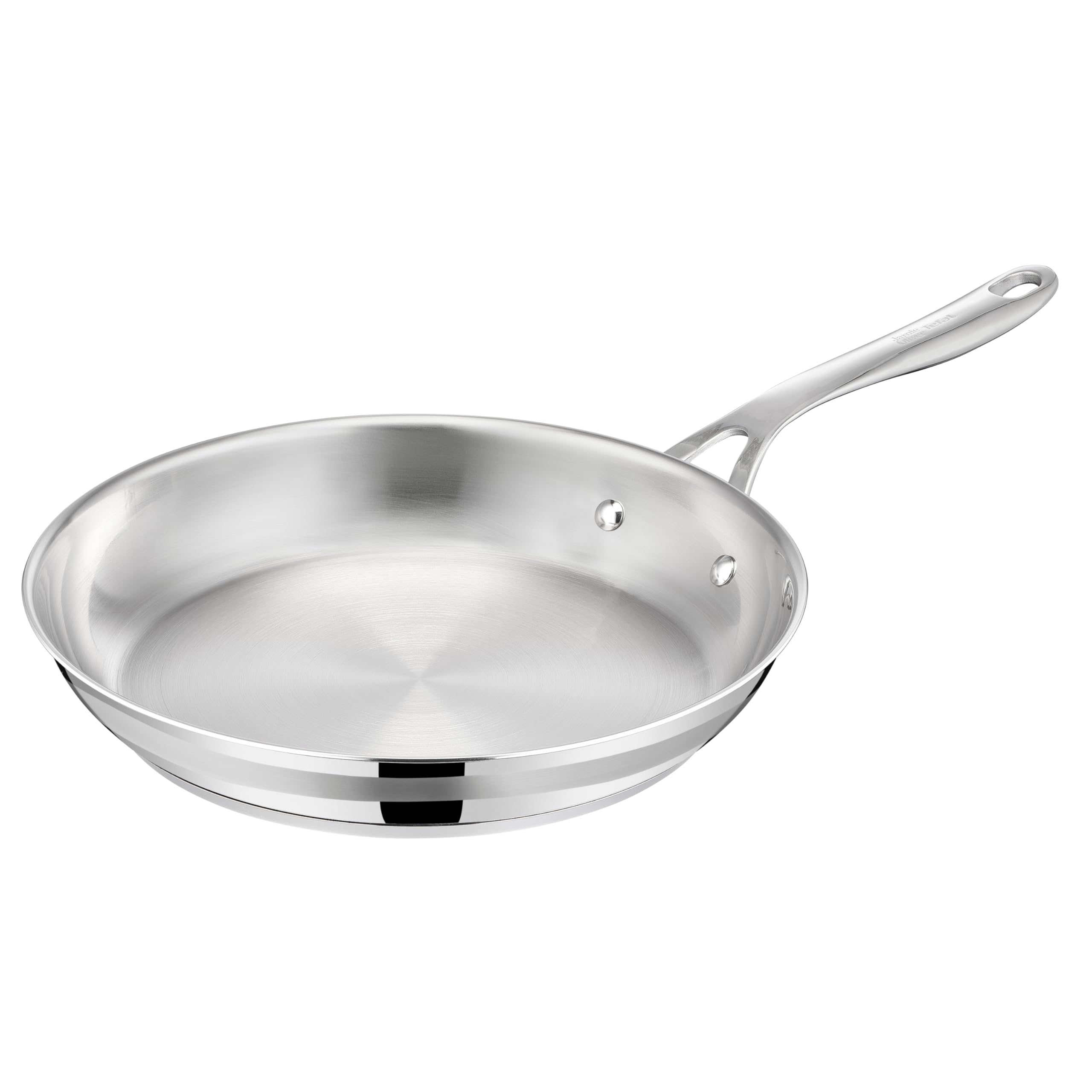Jamie Oliver by Tefal Cook Smart Frying Pan 11 in / 28 cm, Uncoated Stainless Steel Frying Pan, Robust, Fast Heating, Even Cooking, Riveted Handle, Induction Safe, Oven and Dishwasher Safe