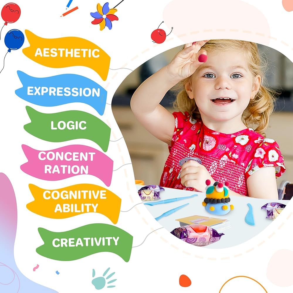 Air Dry Clay 26 Colors, Modeling Clay for Kids,DIY Model Magic Clay, Molding Clay Kit with Sculpting Tools, Soft and Non-Sticky, Arts and Crafts Gift for Boys Girls Kids.
