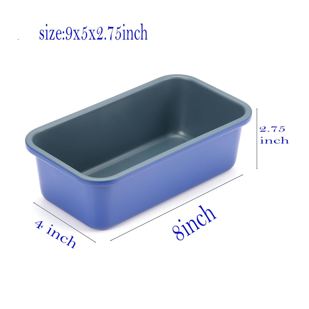monfish loaf pans set of 2 haze blue non-stick coating Royal blue carbon steel loaf bread pans for home baking 9x5inch
