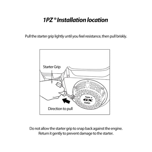 1PZ GX1-EN3 Recoil Pull Starter Replacement for Honda GX120 GX160 GX200 5.5 HP 6.5 HP Engine 28400-ZH8-013YA