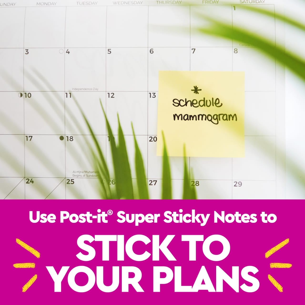 Post-it Super Sticky Notes, 3 x 3-Inches, Canary Yellow, 10-Pads/Pack