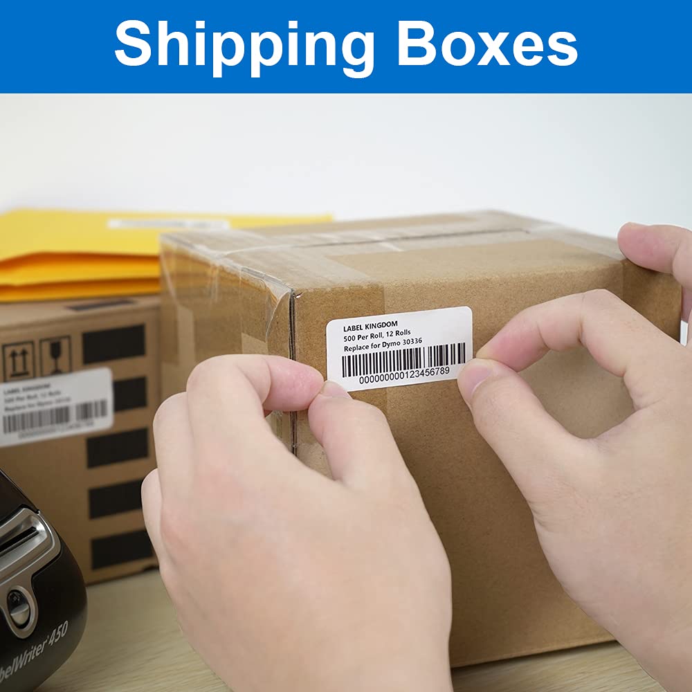 Label KINGDOM 4 Rolls Compatible Dymo Labels 1" x 2-1/8" Multipurpose Labels Replacement for DYMO 30336 Barcode Labels for Dymo Labelwriter 450, 450 Turbo, Dymo 4XL Desktop Printers