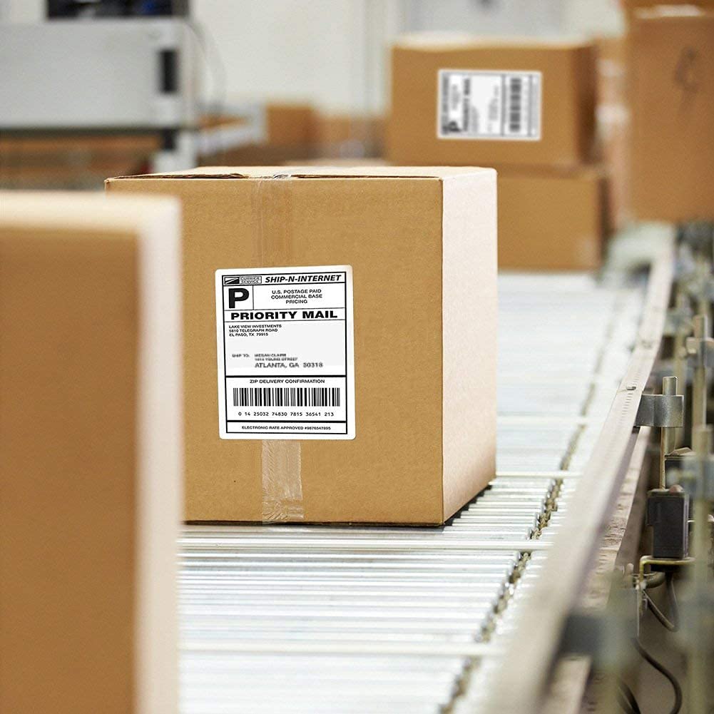 4 x 6 Direct Thermal Shipping Labels with Perforations, 1000 Fanfold Labels, Permanent Adhesive, White Mailing Labels for Thermal Printer