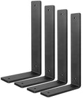Heavy Duty Shelf Brackets (4 Pack) 6" x 4", Black L Brackets for Shelves-Max Load 150 LBS Shelf Hardware Bracket, Rustic Industrial Floating Shelf Brackets Iron for Wood Floating Shelf