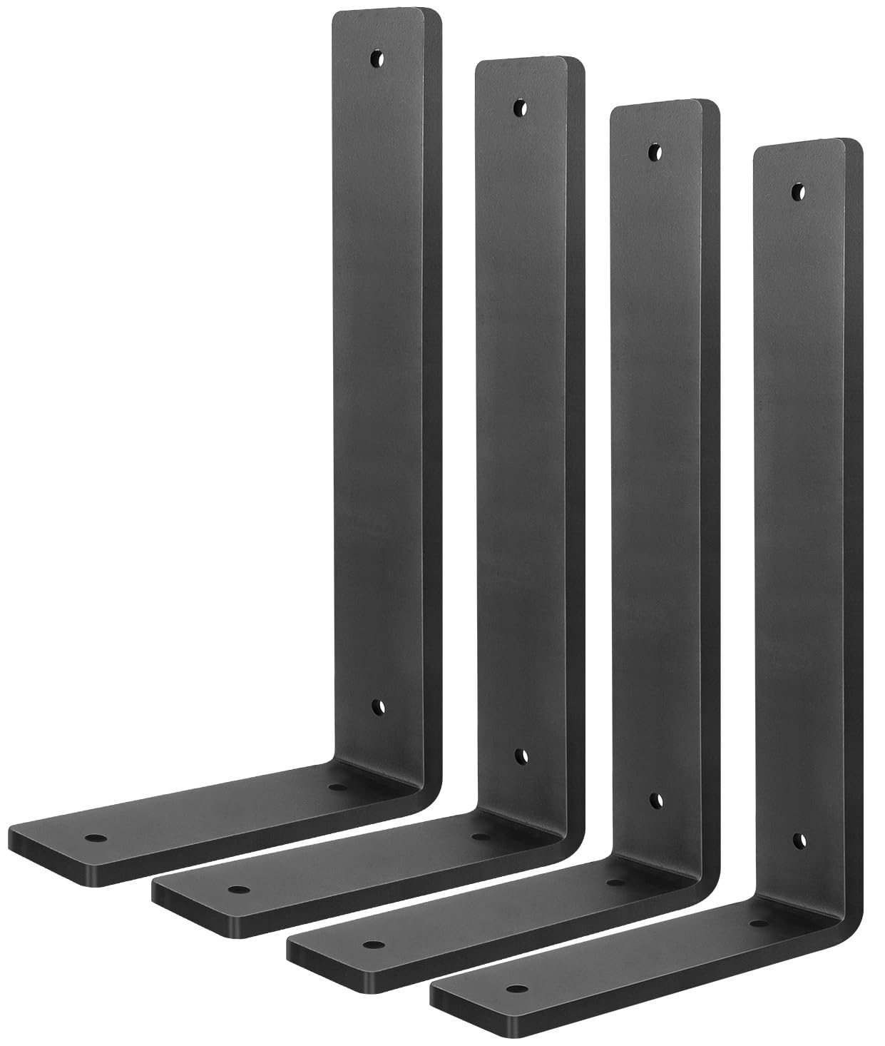 Heavy Duty Shelf Brackets (4 Pack) 6" x 4", Black L Brackets for Shelves-Max Load 150 LBS Shelf Hardware Bracket, Rustic Industrial Floating Shelf Brackets Iron for Wood Floating Shelf