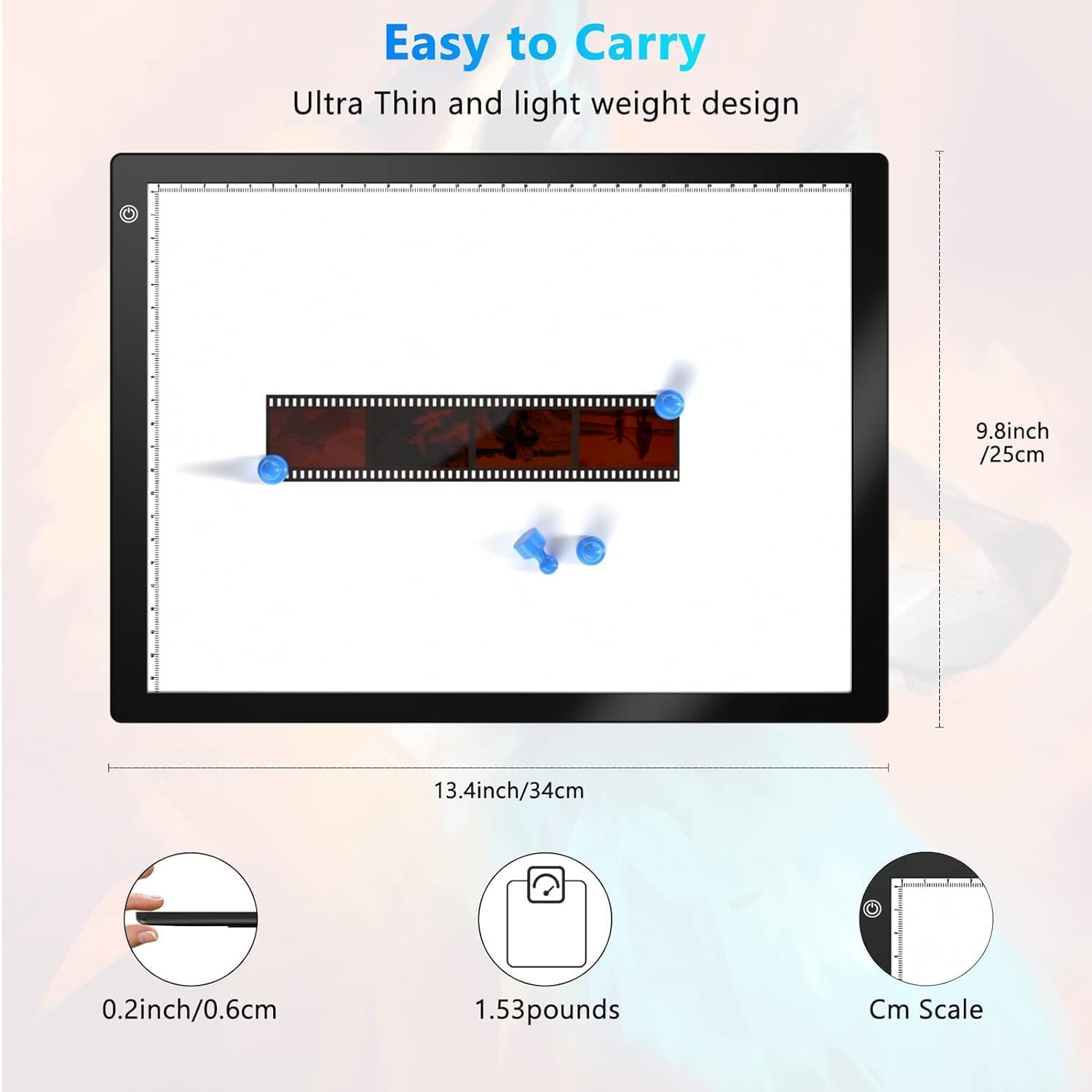 Eyesen Slide Viewer Light Box for Negative Films & Slides, A4 Light Board Scanner for Viewing & Scanning Photos Slide and Film Negative