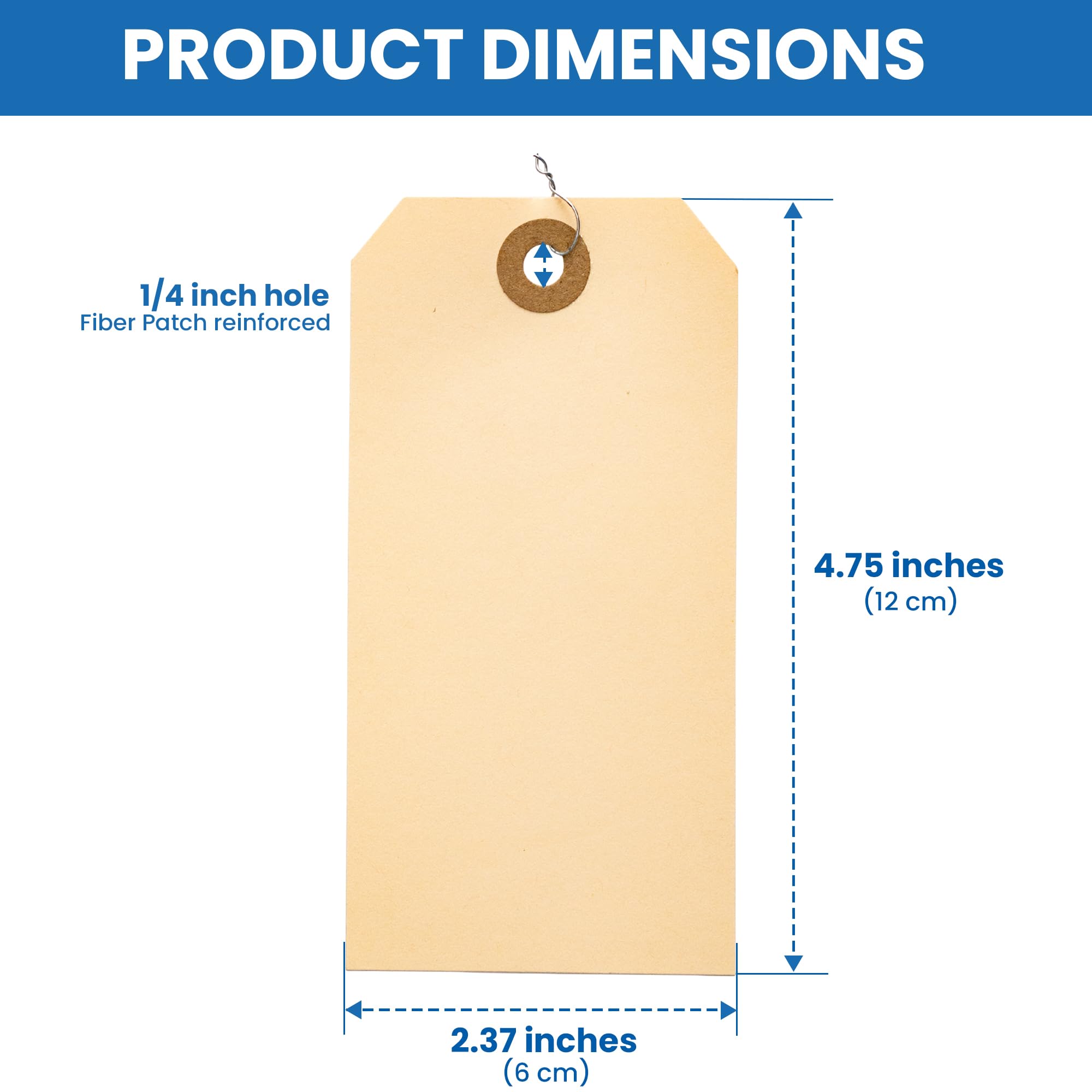 Perco Manila Shipping Tags #5 12x6 cm with Metal Wire Pack of 100