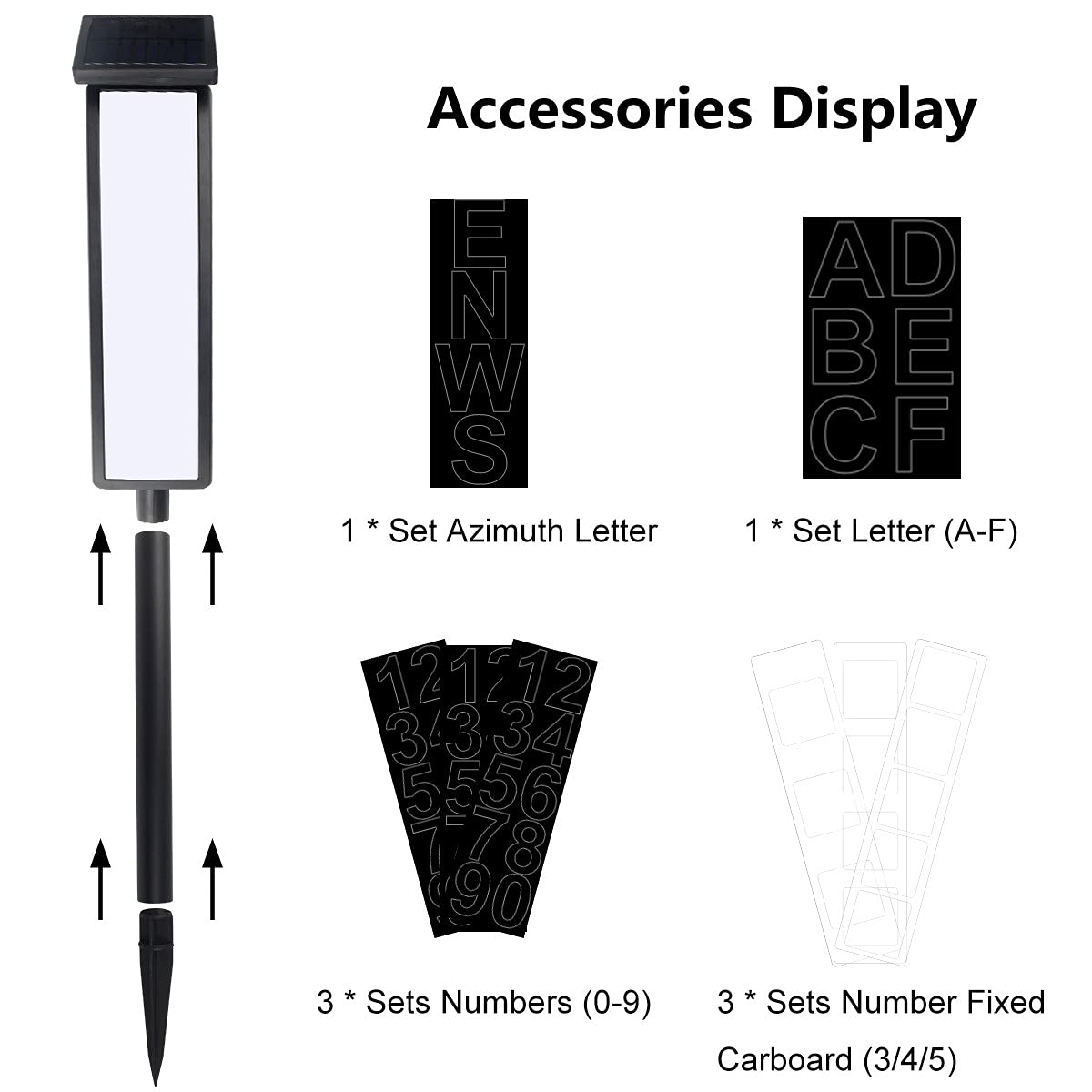 Solar Address Sign Lighted Solar House Numbers for Outside Address Plaques for House Address Sign Numbers for Address, Yard, Garden, Driveway, Outdoor