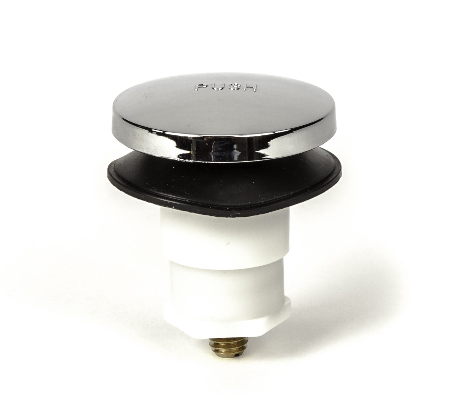 PF WaterWorks PF0935-CH Universal Touch (Tip Toe or Foot Actuated) Bathtub/Bath Tub Drain Stopper Includes 3/8" and 5/16" Fittings, No Hair Catcher, Chrome