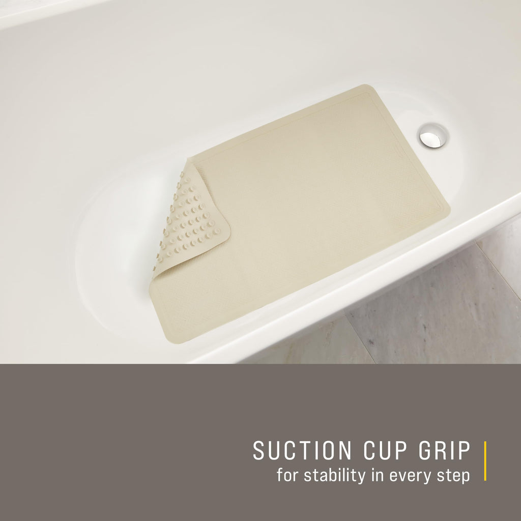 Rubbermaid Commercial Products Bath Tub and Shower Mat | Medium - 14 x 24 in. | White | Machine Washable | Safti-Grip Non-Slip Bathroom Mat with Suction Cups for Home/Hotel/Shower/Bathtub