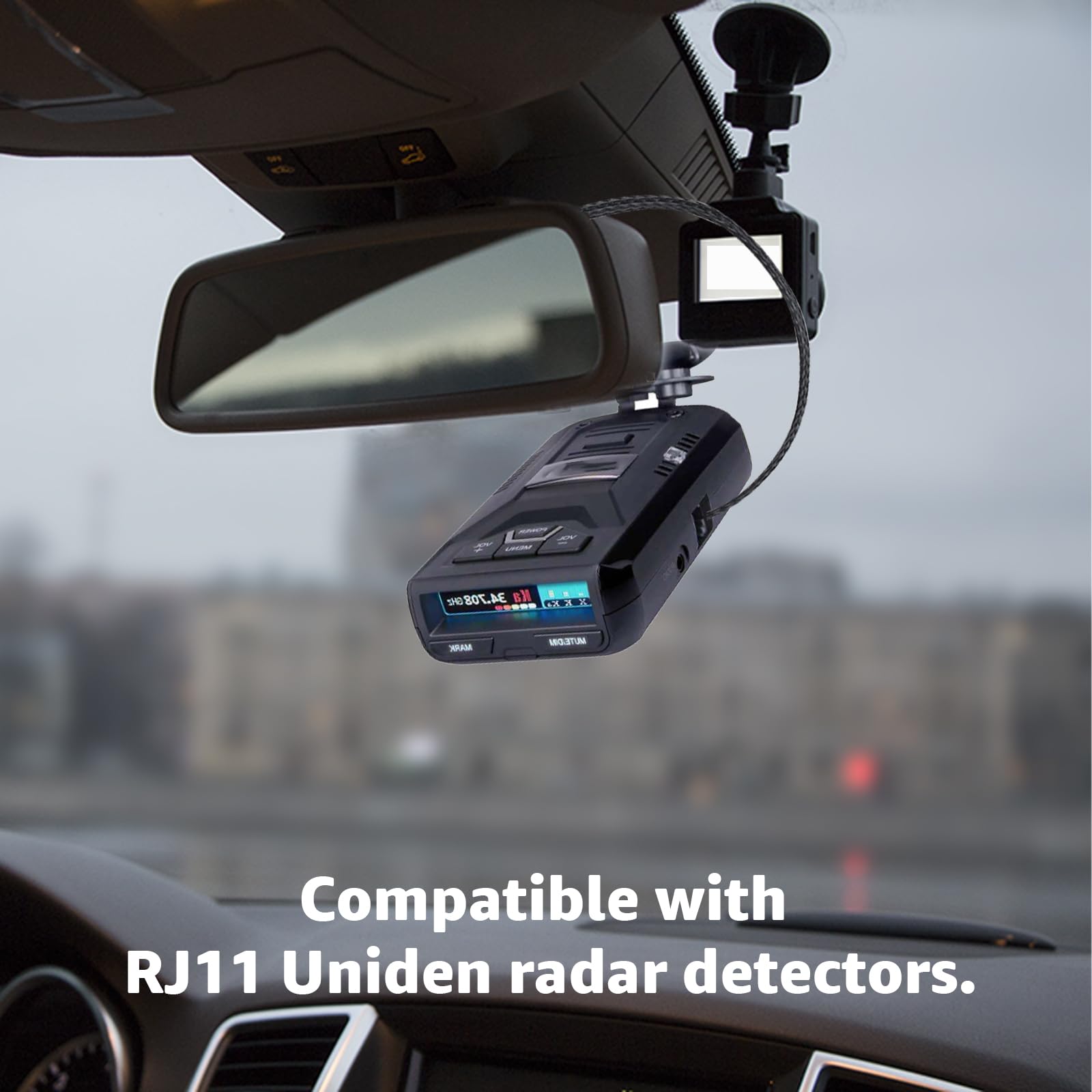 Sousery RJ11 Replacement Mirror Power Cable, Compatible with Uniden R1 R3 R4 R7 R8 Radar Detectors (4005201U) (1)