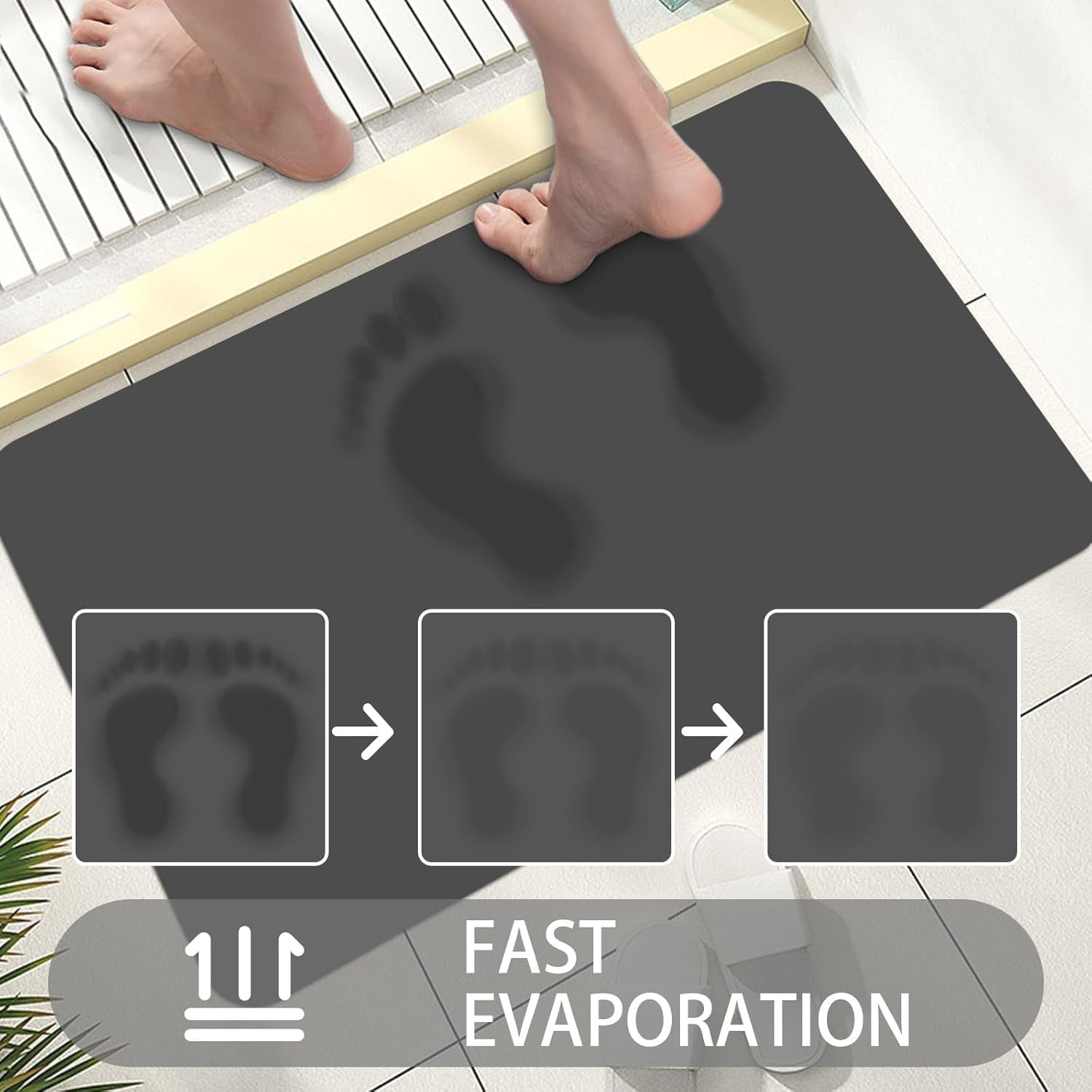 LYGLIGH Ultra Thin Door Mat Indoor Entrance, 1/10 in Thin Door Mats for Inside Entry, Non-Slip Rubber Backing Washable Doormat, Fade Resistant, Absorbent, Low Profile Dirt Trapper, 43X77CM,Grey