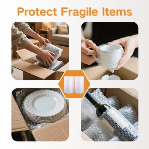 12 Inch x 33 Feet Total Bubble Packing Wrap Roll - Packing Wrap for Shipping, Moving | Tear-Resistant, Moisture-Proof - 1 Pack