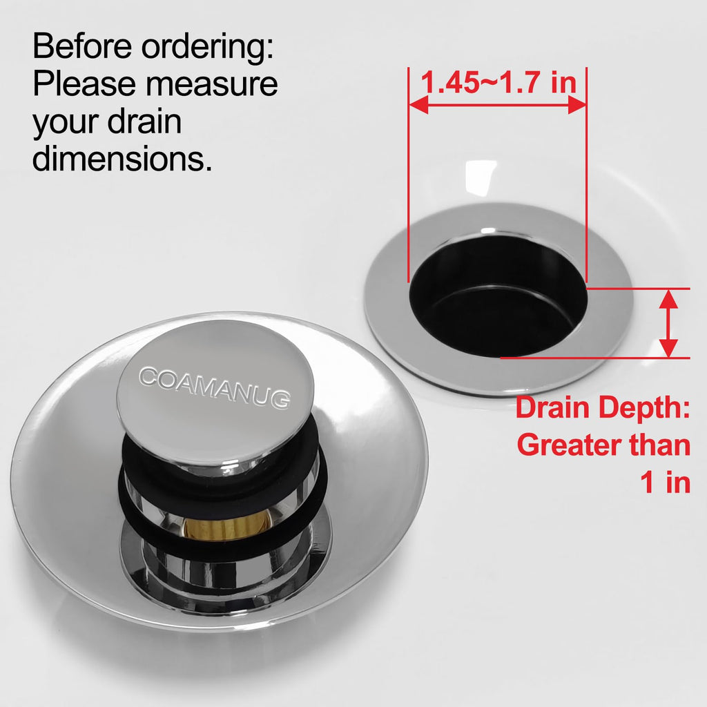coamanug Bathtub Stopper | Shower Drain Hair Catcher, Pop-up Tub Stopper with Strainer | Bathroom Drain Plug | Drain Protector for 1-1/2 to 1-3/4"" Bath Drain Hole
