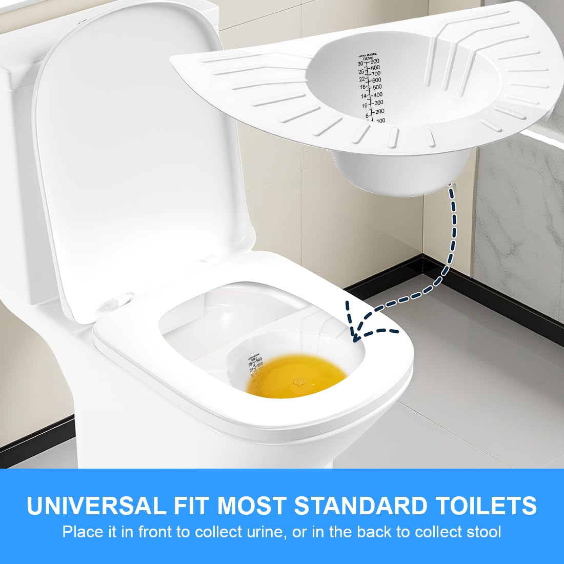 Specimen Collector Pans 6 Pack Urine Collection Hat Universal Specimen Cups Dishes for Toilet Pee Stool Sample Container for Women and Elderly