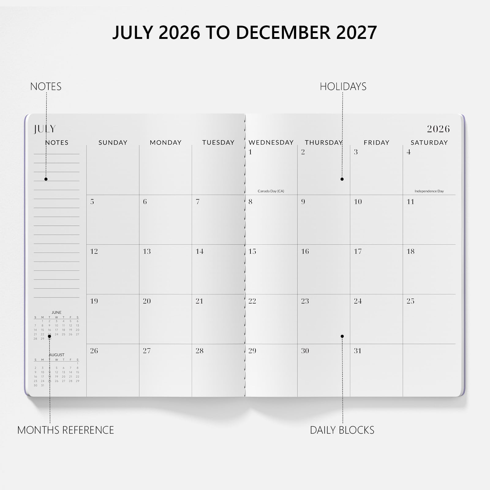 Monthly Planner 2026-2027, Jotsome 18 Months Calendar Planner from July 2026 to December 2027, 8.5"x11", Stitched Binding, Soft Cover, Daily Monthly Personal Planner for School Plan, Study and Schedule, Multi