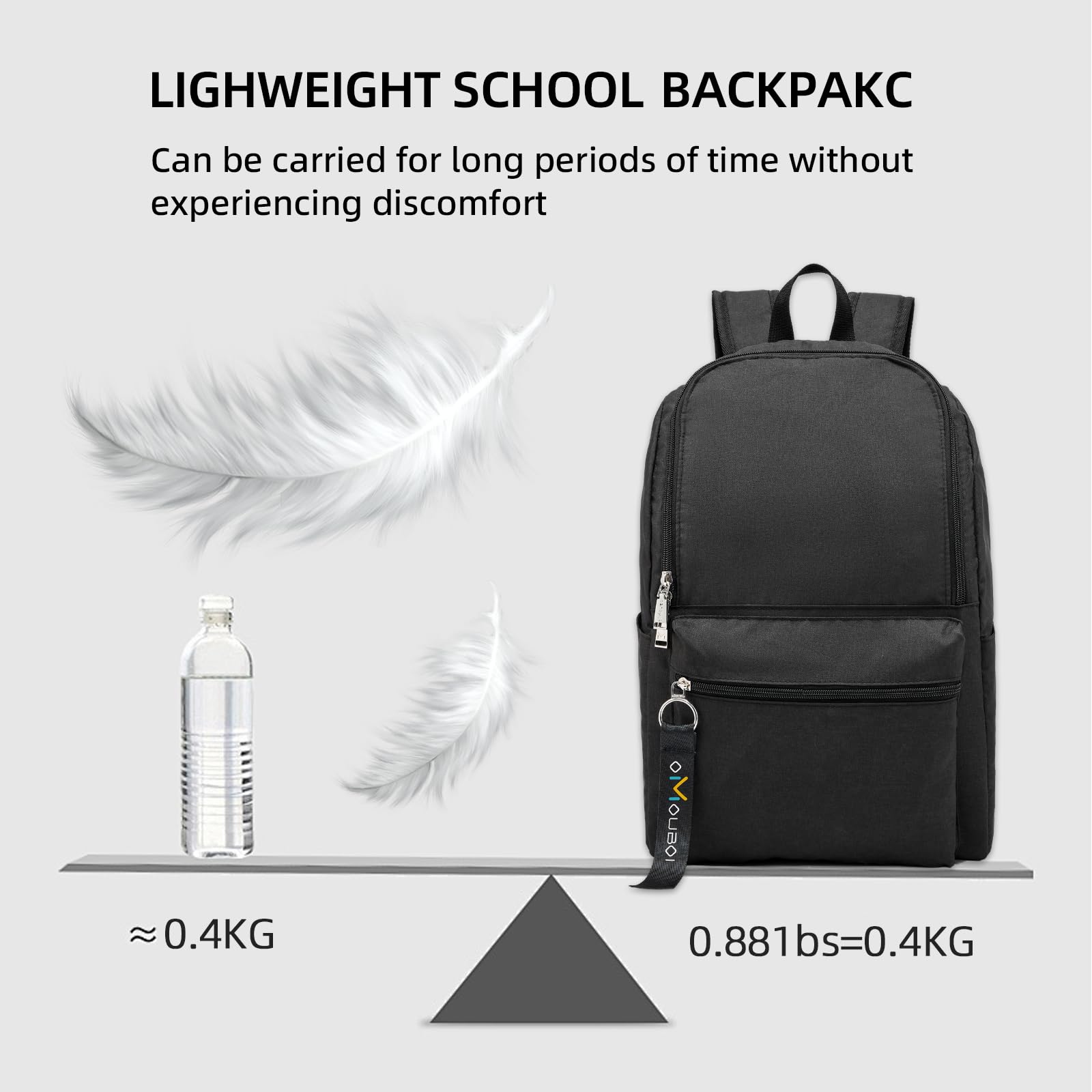 OMOUBOI Casual Backpack, Laptop School Travel Backpack for Women & Men, Superbreak Backpack Fits Tourism Business (Black)