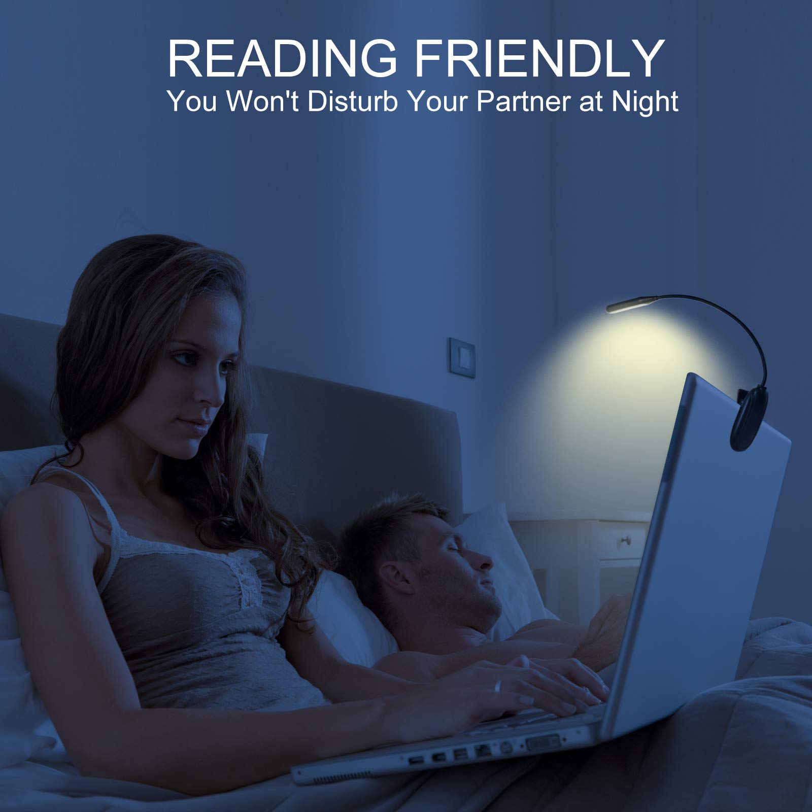 Book Light 2 Pack, Rechargeable 7 LED 9 Modes Reading Light, Eye-Care Clip On Book Reading Light for Reading in Bed, Bookworms, Kids, eReaders