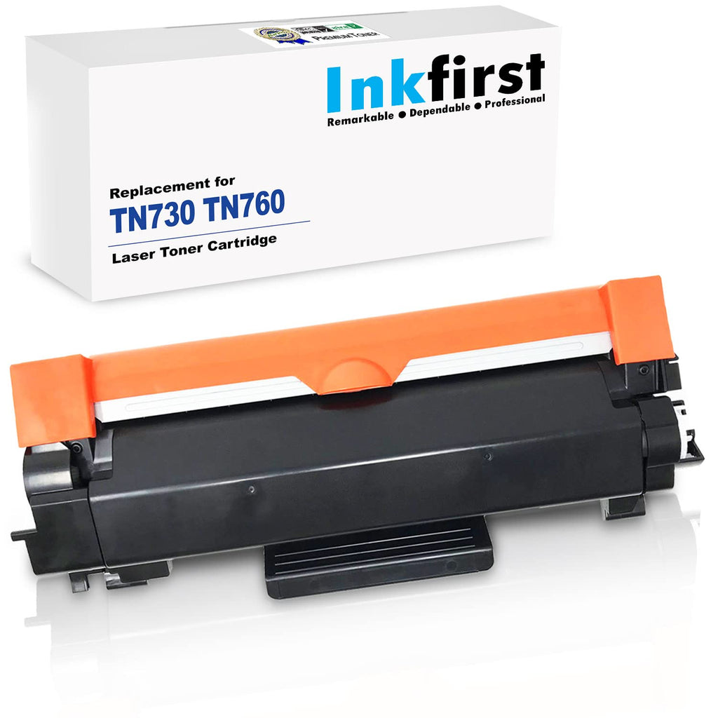 (CHIP INCLUDED) Inkfirst Toner Cartridge TN-730 TN-760 TN730 TN760 Compatible Remanufactured for Brother TN-730 TN-760 Black HL-L2350DW HL-L2370DW HL-L2370DWXL HL-L2390DW HL-L2395DW MFC-L2710DW MFC-L2730DW MFC-L2750DW MFC-L2750DWXL DCP-L2550DW