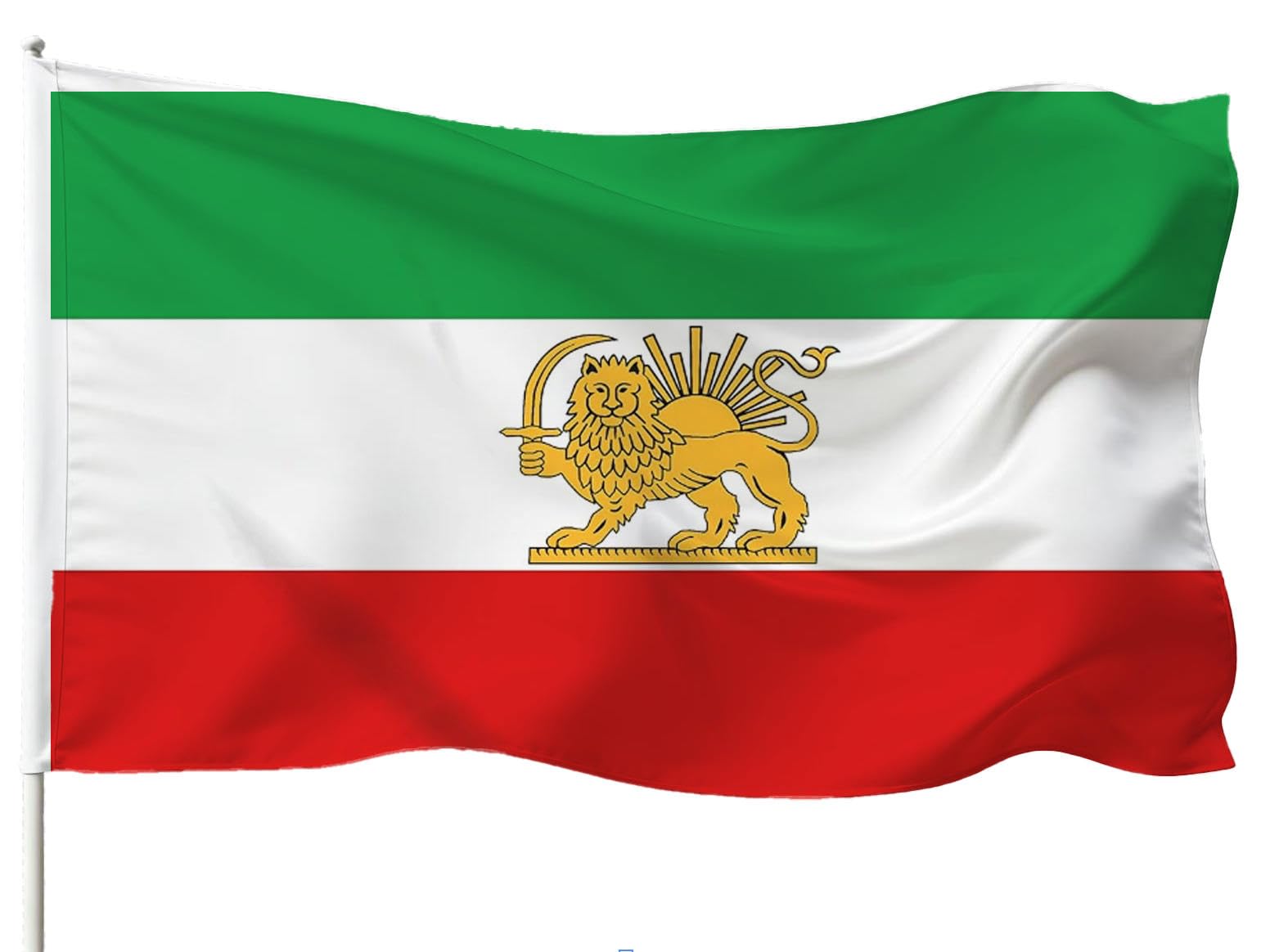 Heavy Duty Double Sided Old Iran Historic Flag 3X5FT,90X150CM Former Persia Iranian Flags with Lion Sun Banner,Strong Canvas Header, UV Resistant and Double Stitched, Brass Grommets,Suitable for Outdoor and Indoor Decro. (Old Iran, 4X6)