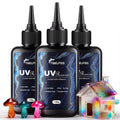 UV Resin 300g,Crystal Clear,Hard UV Curing epoxy Resin, Upgraded Formula,odorless,Solar Activated Glue kit,Clear,UV Fast Curing,for Craft Decoration (100 g*3)