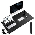 Non-Slip Desk pad,New Material Leather Desk Blotter Pad,Soft Surface Desk Mat,Easy Clean Laptop Desk Writing Mat for Office/Home (Black, 35.4" x 17")