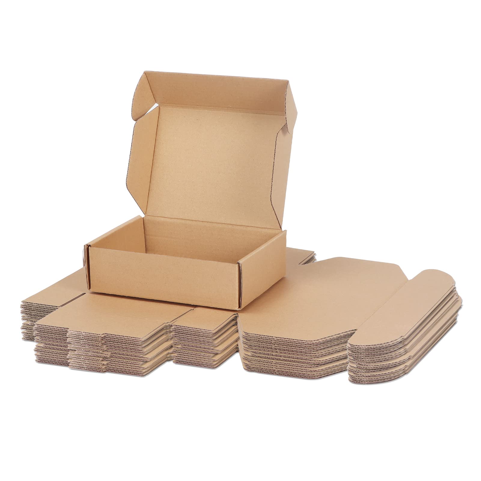 PHAREGE 7x5x2 inch Shipping Boxes 25 Pack, Brown Small Corrugated Cardboard Mailer Boxes for Small Business Packaging Mailing Suppplies